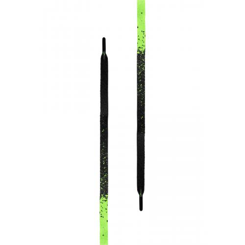 Šnúrky do topánok Tubelaces Flat Splat 130 cm - čierne-zelené
