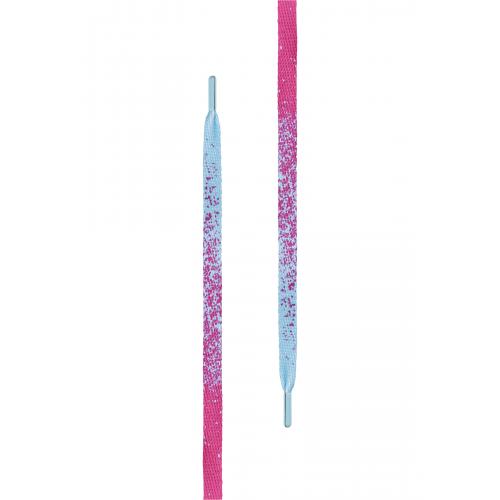 Šnúrky do topánok Tubelaces Flat Splat 130 cm - modré-ružové