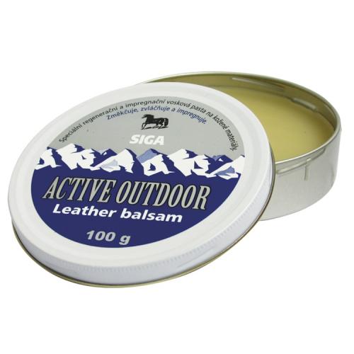 Impregnace vosk Siga Active Outdoor Leather balsam 100g - bezfarebný