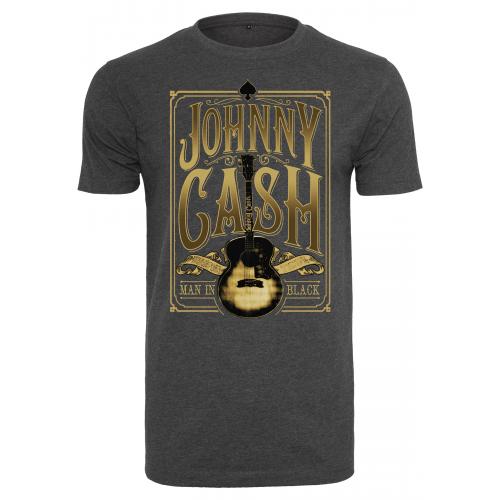 Tričko Merchcode Johnny Cash Man In Black - sivé