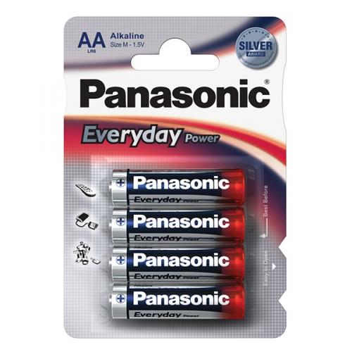 Batérie alkalické tužkové AA Panasonic 1,5V R6 4 ks