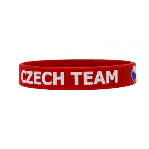 Náramok silikónový Česká republika Czech Team - červený