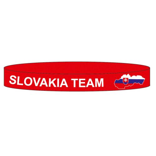 Náramek silikonový Slovenská republika Slovakia Team - červený