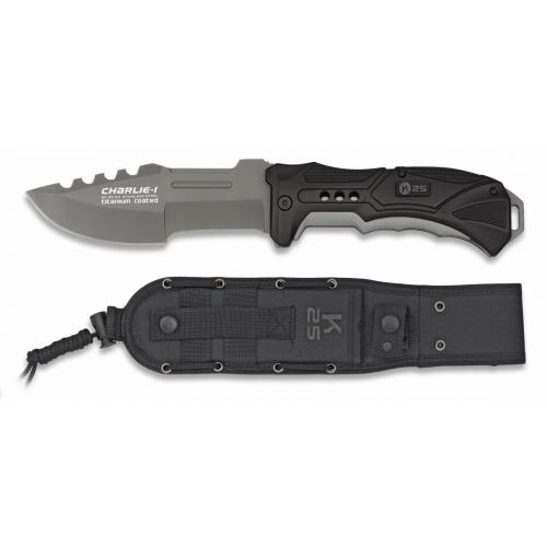 Nôž K25 Charlie I - čierny-sivý