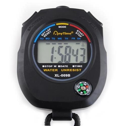Digitálne stopky XL-009B s kompasom AnyTime - čierne