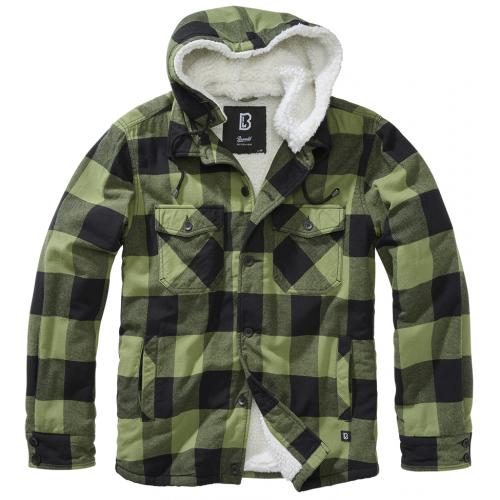 Bunda Brandit Lumberjacket Hooded - zelená-černá