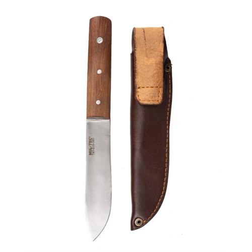 Námorný nôž BW drevený s puzdrom - hnedý-strieborný