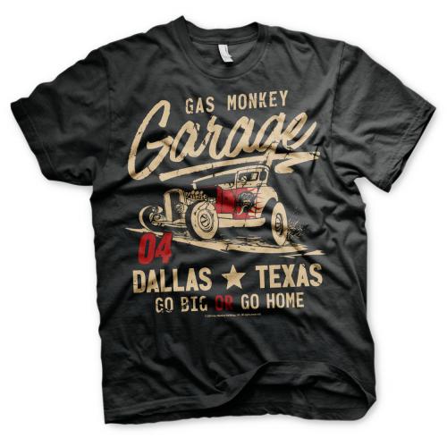Tričko Gas Monkey Garage Go Big Or Go Home - čierne