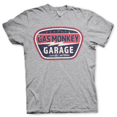 Triko Gas Monkey Garage Vintage Custom - svetlo sivé