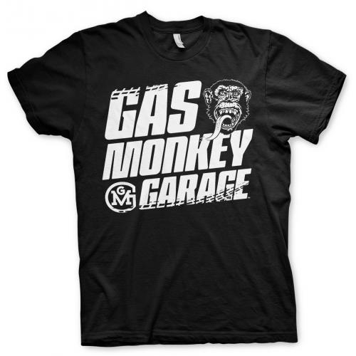 Triko Gas Monkey Garage Tire Tracks - čierne