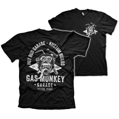 Triko Gas Monkey Garage Torch & Hammer - čierne