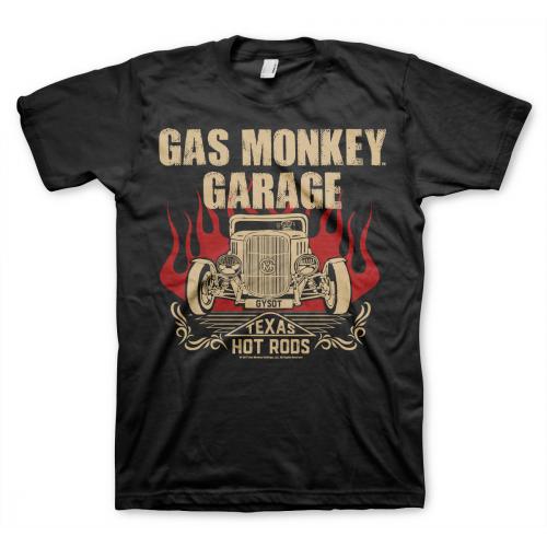 Triko Gas Monkey Garage Speeding Monkey - čierne