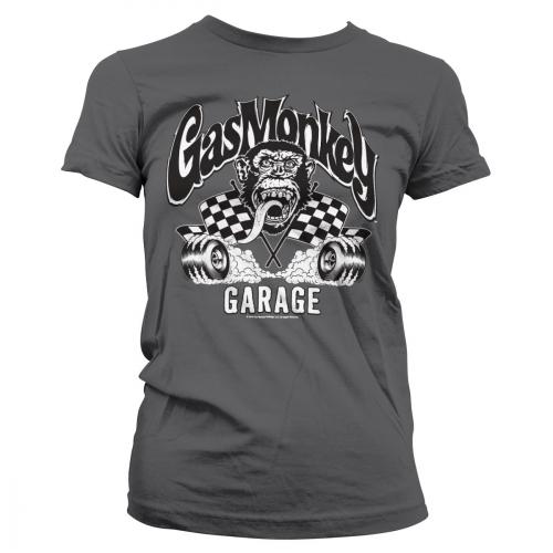 Tričko dámske Gas Monkey Garage Burning Wheels - tmavo sivé