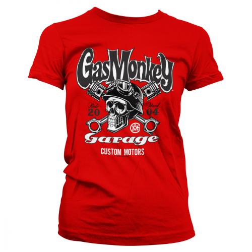 Tričko dámske Gas Monkey Garage Skull - červené