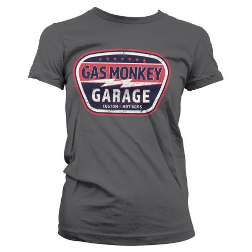 Triko dámské Gas Monkey Garage Vintage Custom - tmavě šedé