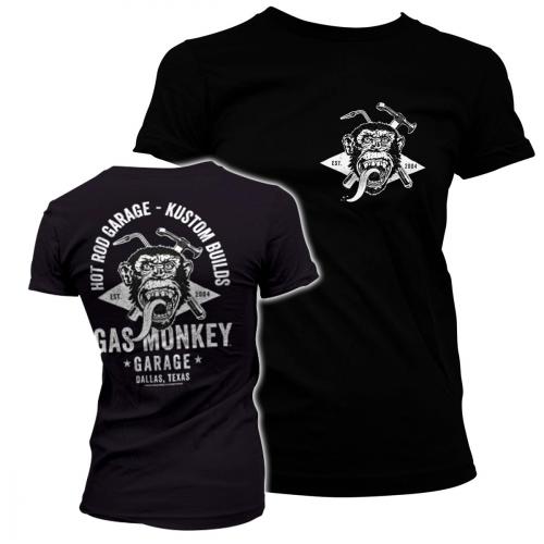 Tričko dámske Gas Monkey Garage Torch & Hammer - čierne