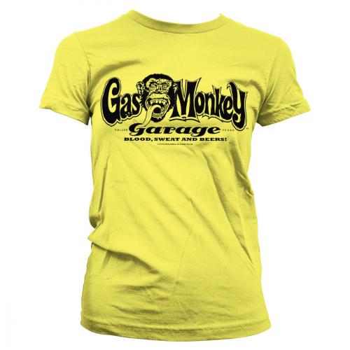 Tričko dámske Gas Monkey Garage Logo - žlté