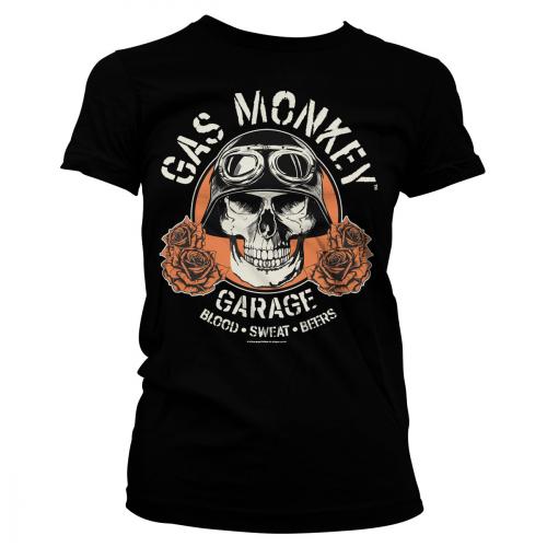 Tričko dámske Gas Monkey Garage Skull - čierne