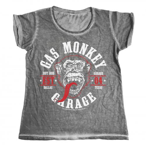Triko dámské Gas Monkey Garage Round Seal Urban - šedé