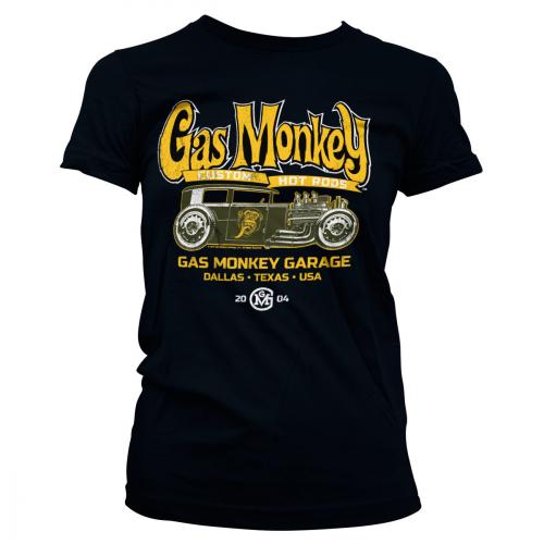Triko dámské Gas Monkey Garage Green Hot Rod - černé