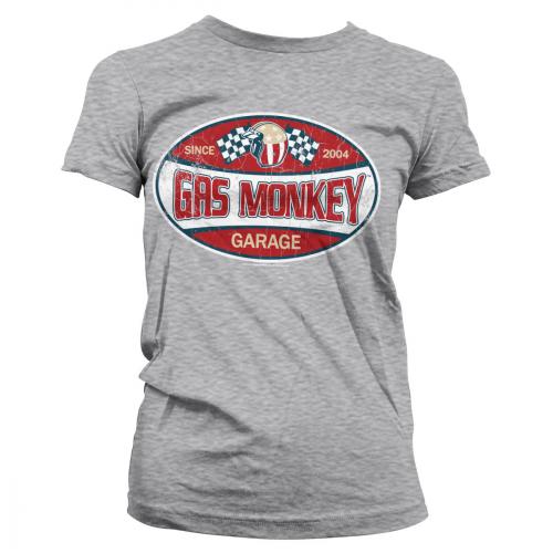 Tričko dámske Gas Monkey Garage Since 2004 Label - svetlo sivé