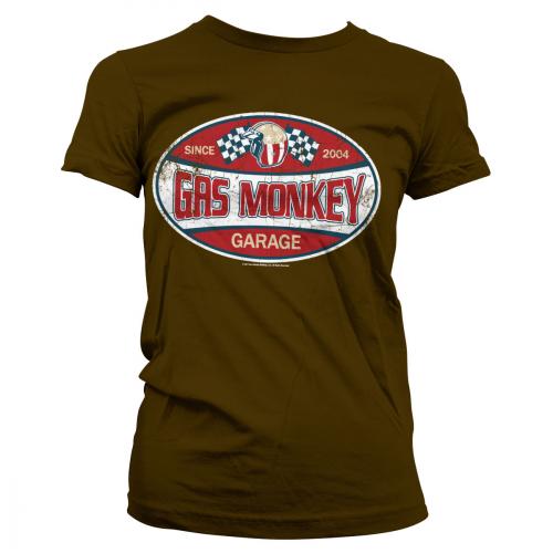 Tričko dámske Gas Monkey Garage Since 2004 Label - hnedé