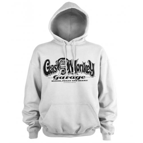 Mikina s kapucňou Gas Monkey Garage Logo - biela
