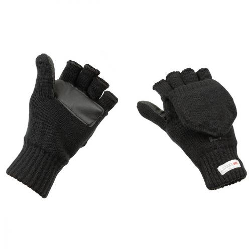 Pletené rukavice bez prstů s podšívkou MFH Thinsulate - černé