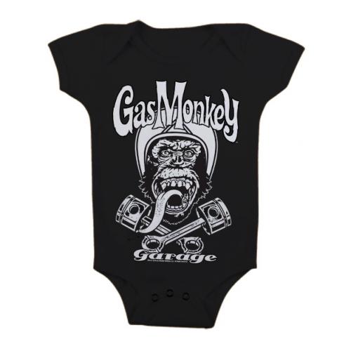 Bodýčko dětské Gas Monkey Garage Biker Monkey - černé