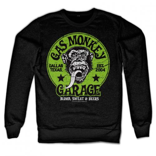 Mikina Gas Monkey Garage Green Logo - černá