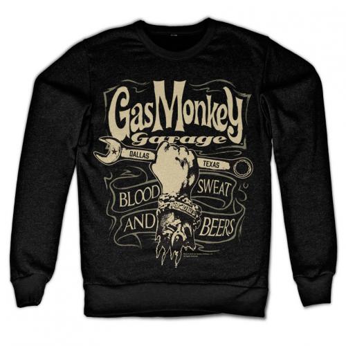 Mikina Gas Monkey Garage Wrench Label - černá