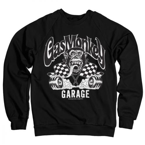 Mikina Gas Monkey Garage Burning Wheels - černá