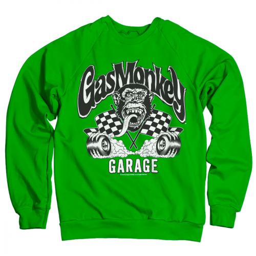 Mikina Gas Monkey Garage Burning Wheels - zelená