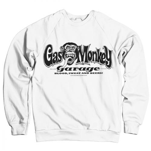 Mikina Gas Monkey Garage Logo - bílá