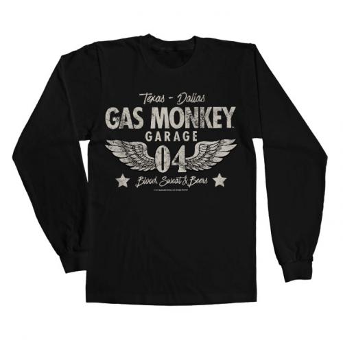 Triko dlhý rukáv Gas Monkey Garage 04-WINGS - čierne