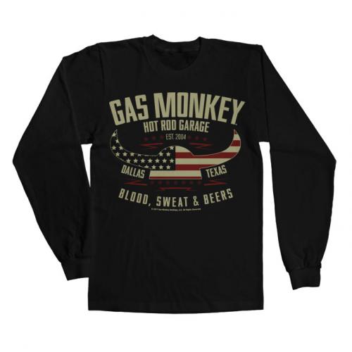 Triko dlhý rukáv Gas Monkey Garage American Viking - čierne