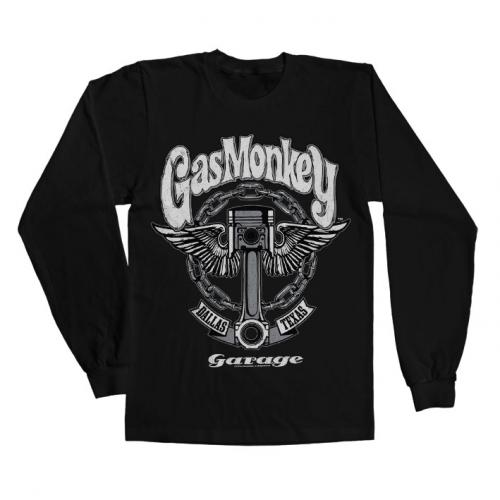 Triko dlhý rukáv Gas Monkey Garage Big Piston - čierne