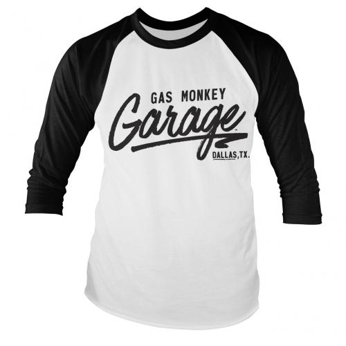 Triko dlouhý rukáv Gas Monkey Garage Baseball - bílé-černé