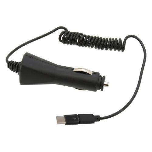 Nabíjačka telefónu 12/24V MICRO USB/USB-C - čierna