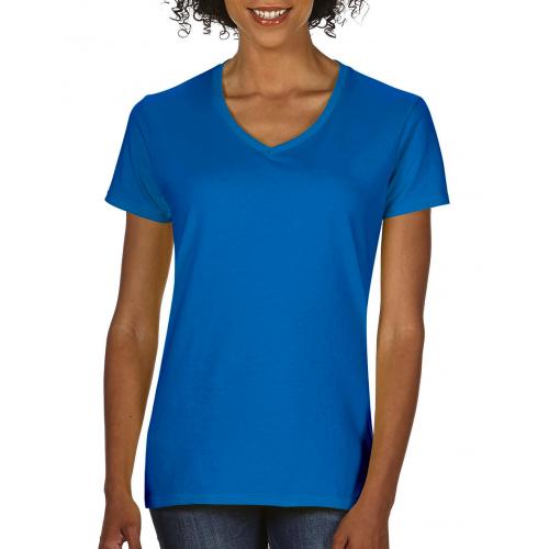Tričko dámské Gildan Premium V výstřih - modré