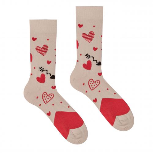 Ponožky Hesty Láska - červené-ružové