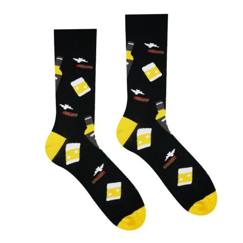 Ponožky Hesty Whisky - černé-žluté