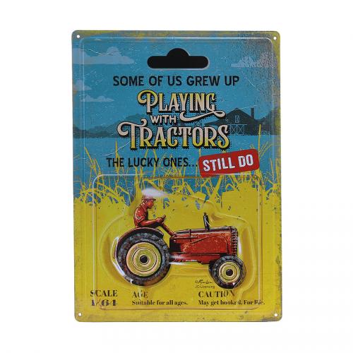 Ceduľa plechová Retro Tractors - farebná