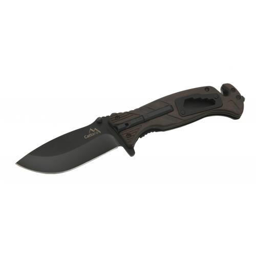 Nôž zatvárací Cattara Black Blade s poistkou 21,7 - čierny