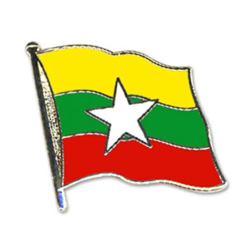 Odznak (pins) 20mm vlajka Myanmar - barevný