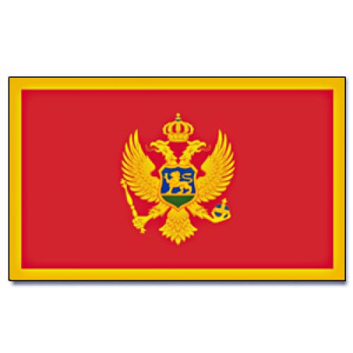 Vlajka Černá Hora 30 x 45 cm na tyčce