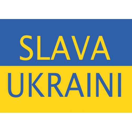 Samolepka vlajka Ukrajina Slava Ukraini 21x29,7 cm 1 ks