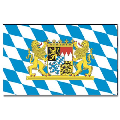 Vlajka Bavorsko s veľkým znakom 30 x 45 cm na tyčke