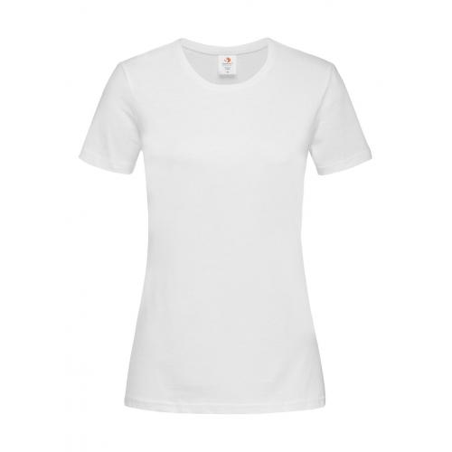 Tričko dámské Stedman Fitted s kulatým výstřihem - bílé