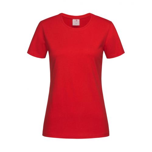 Tričko dámské Stedman Fitted s kulatým výstřihem - červené